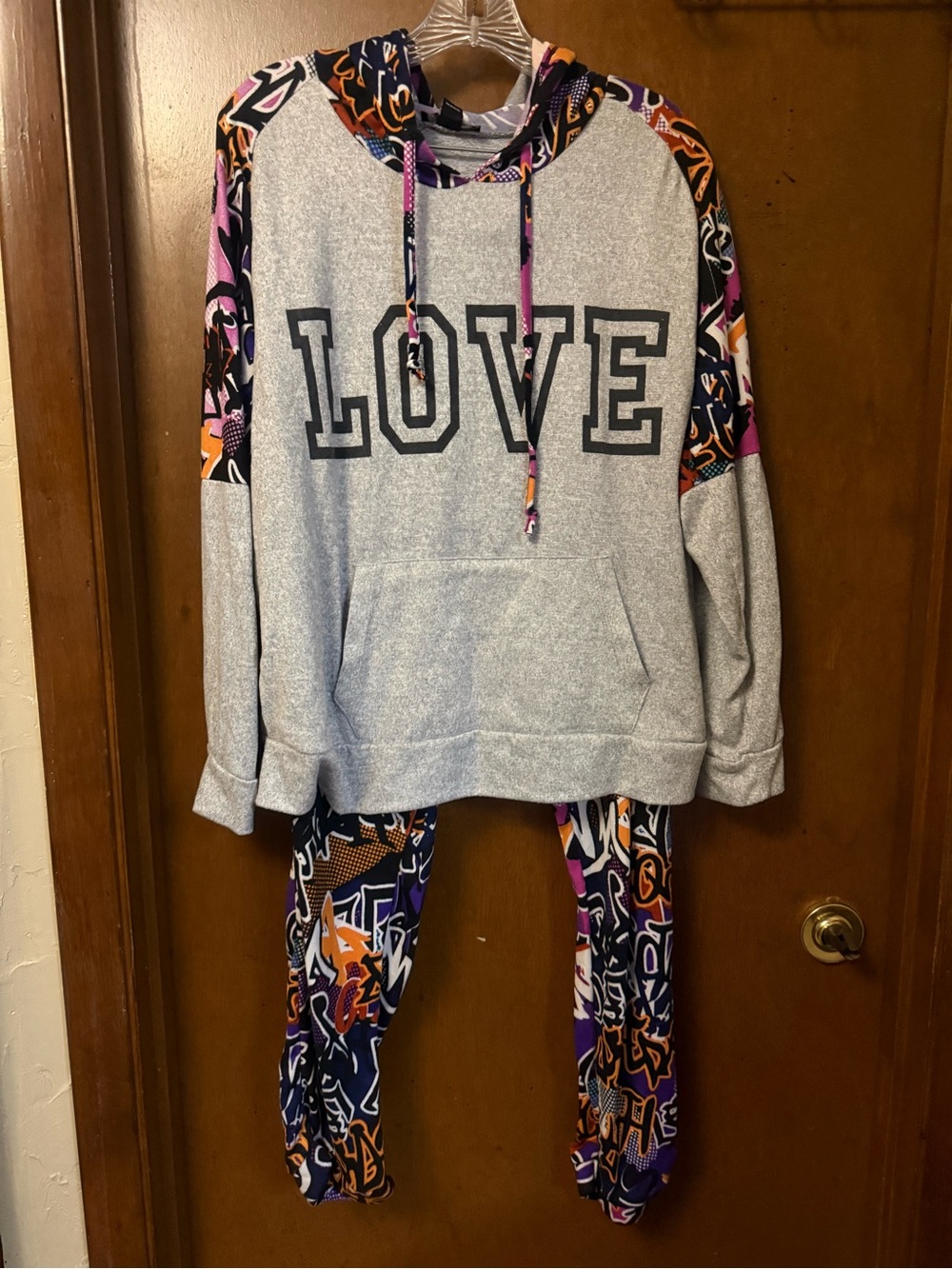 Rouge Collection Printed Pullover Hoodie & Jogger Set